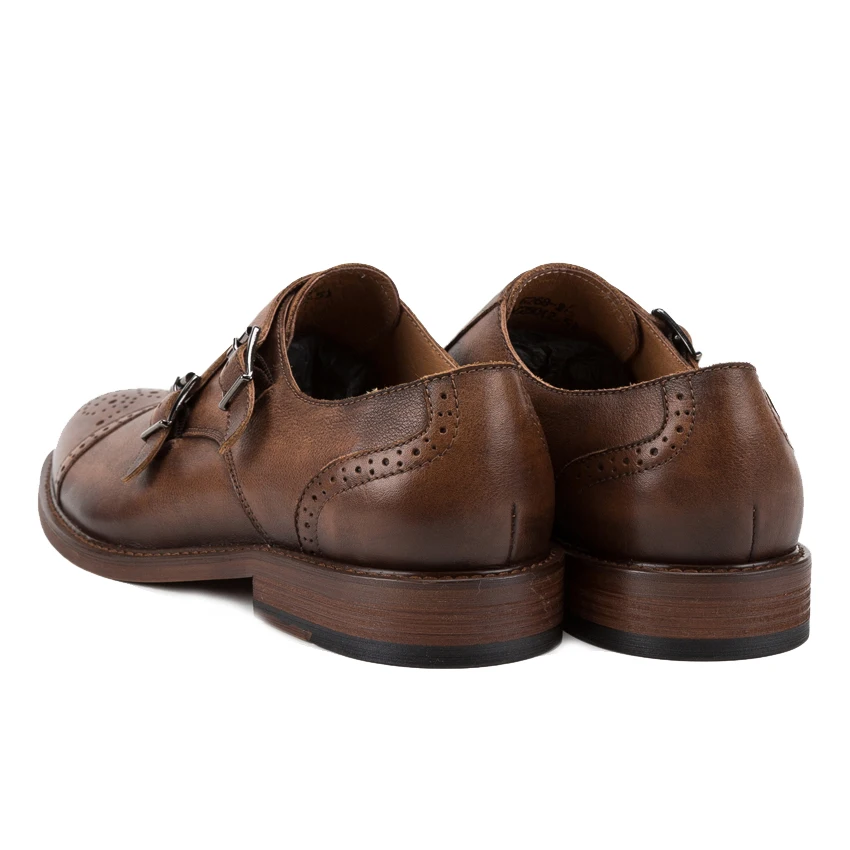 Мужские Винтажные Туфли броги ручной работы из натуральной кожи на плоской