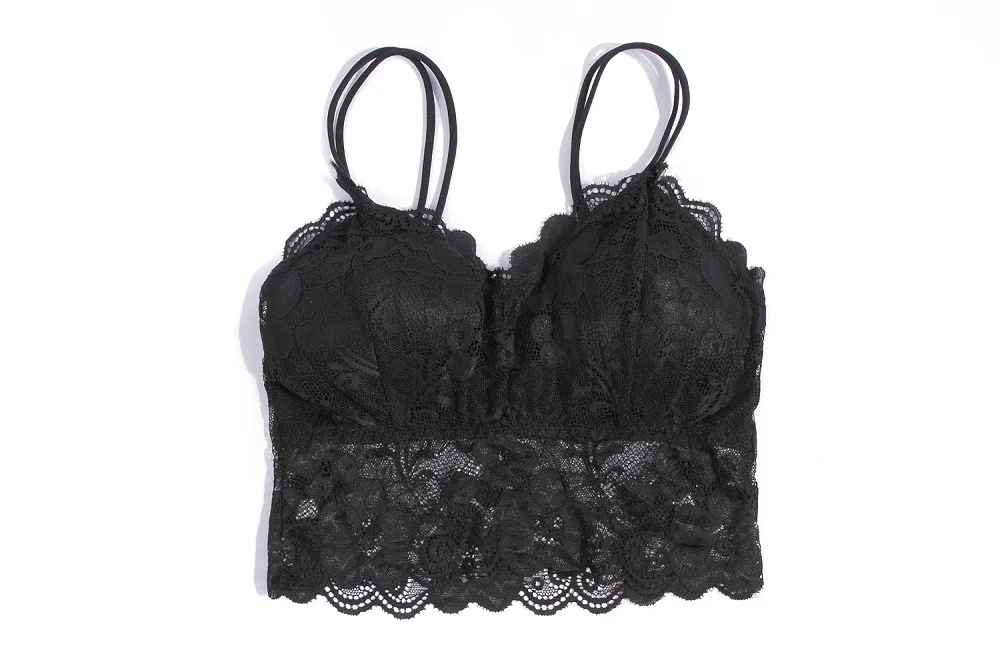 Black Женские короткие топы, новая мода, без рукавов, кружевная, с цветочным рисунком, топы, полые, одноцветные, камзол, топы, повседневные топы для девочек - Цвет: Black