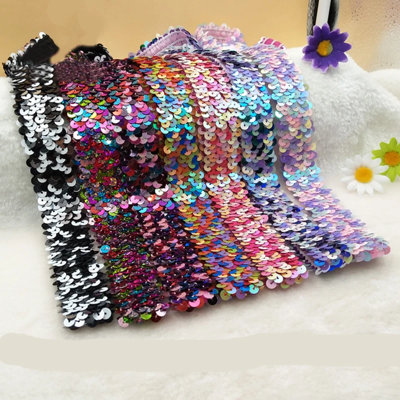 5 ярдов 3 см эластичная тесьма с блестками лента для ремня пришивания одежды