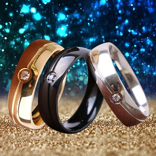 2015 Горячее предложение Женский Мужской титановый стальной со стразами простое