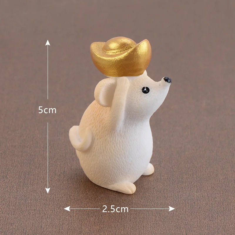 Light Yellow No.7 Отправка денег мышь фигурка мультяшная модель животных пейзаж из мха смолы ремесло домашнее миниатюрное украшение для сада в виде Феи аксессуары - Цвет: Light Yellow No.7