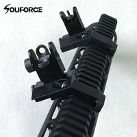 1 pair us tactical buis front and rear side sight flip up 45 degree rapid transition iron sights of hunting gun accessories