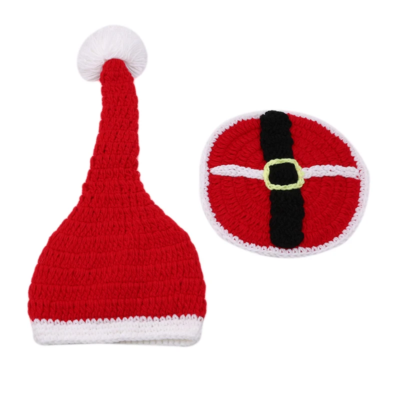 Рождественский костюм Navidad с шапкой для фотосессии новорожденных шерстяной