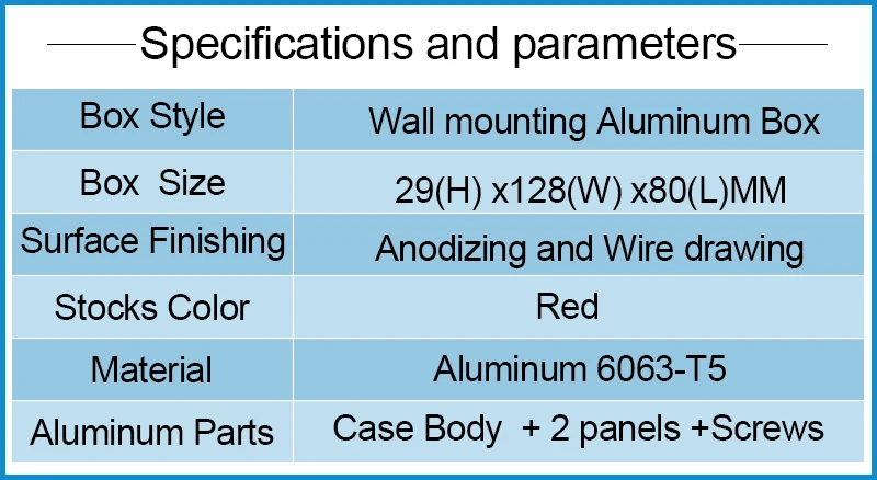 Аксессуары для электронных синих чехлов алюминиевый корпус электроники 29*128*80 мм