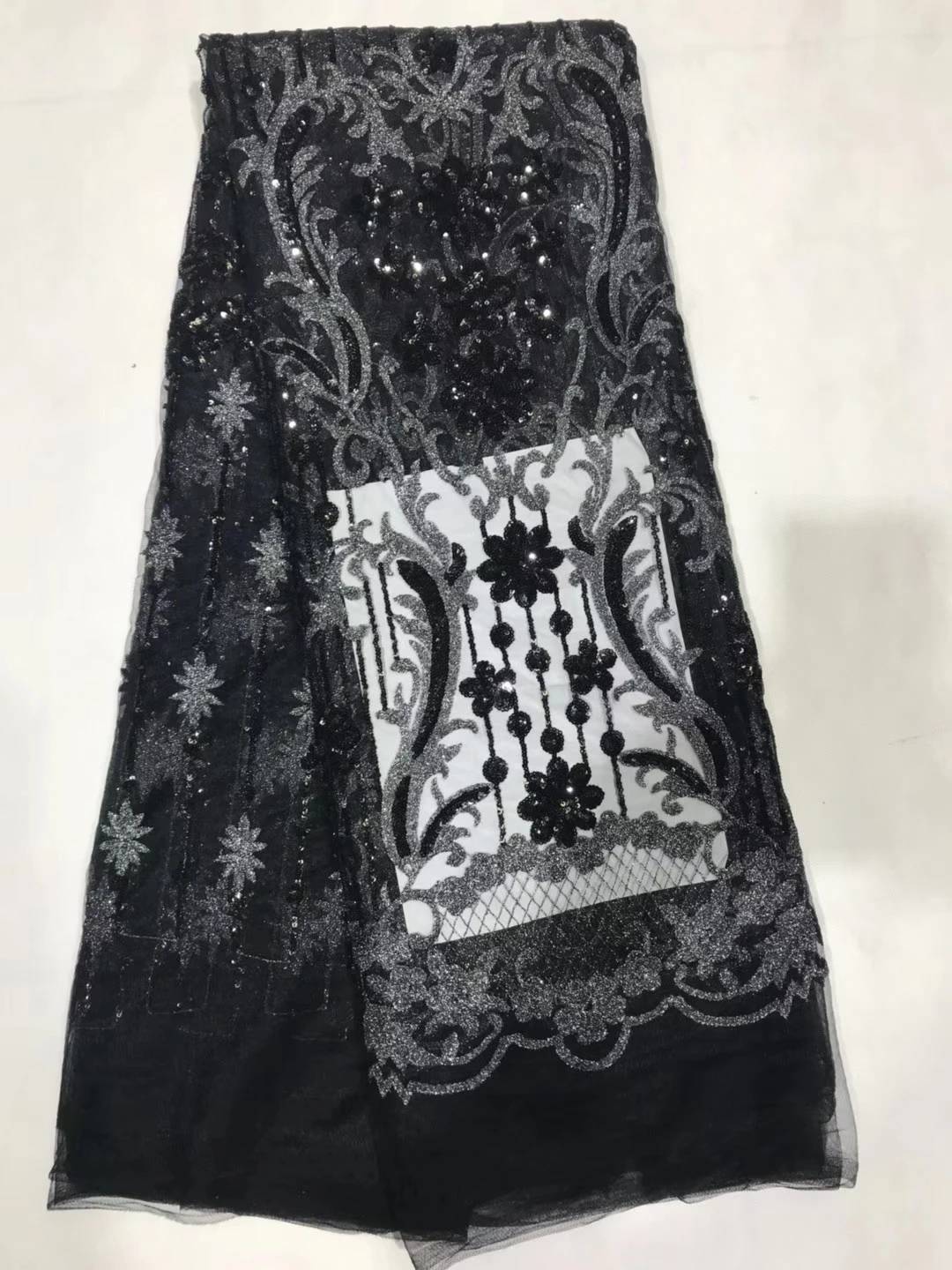 Shanlly Мода 2018 люрекс Embroideried кружевной ткани пайетки Африканский Свадьба Кружева