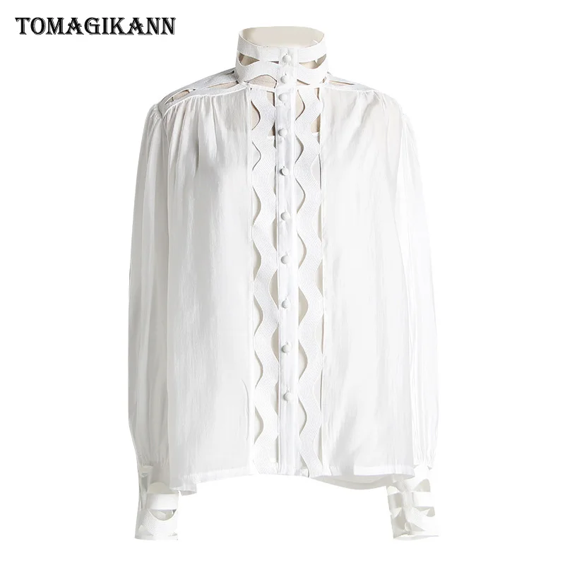 2019 весна волна Блузка с вырезом рубашка женские топы корейские сексуальные Blusas