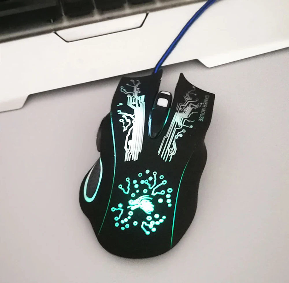 Профессиональный светодиодный Проводная игровая мышь 4800 dpi оптическая USB компьютерная мышь геймер для компьютера Overwatch Pubg Dota 2