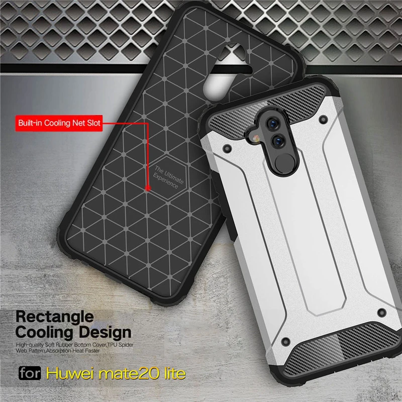 Beworlder For Huawei Mate 20 Lite Case Dual Layer TPU PC Shockproof Heat Dispatchion Armor Back Cover Mate20Lite |