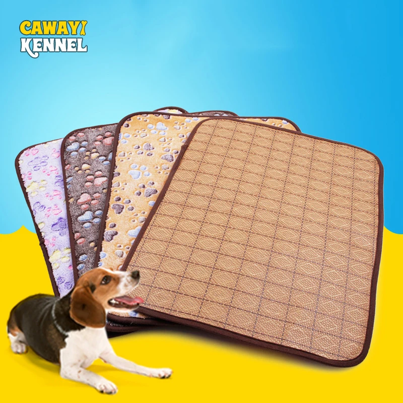 CAWAYI питомник двухсторонний ротанг Лето Pet ротанговый коврик для собак кошек мягкий сон кровать одеяло на весну Cama Perro Mascotas
