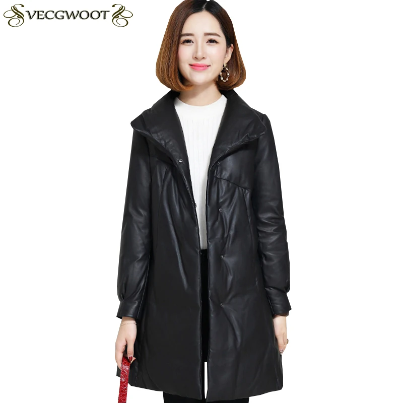 Зимняя новая кожаная куртка женская модная теплая из натуральной кожи Женская