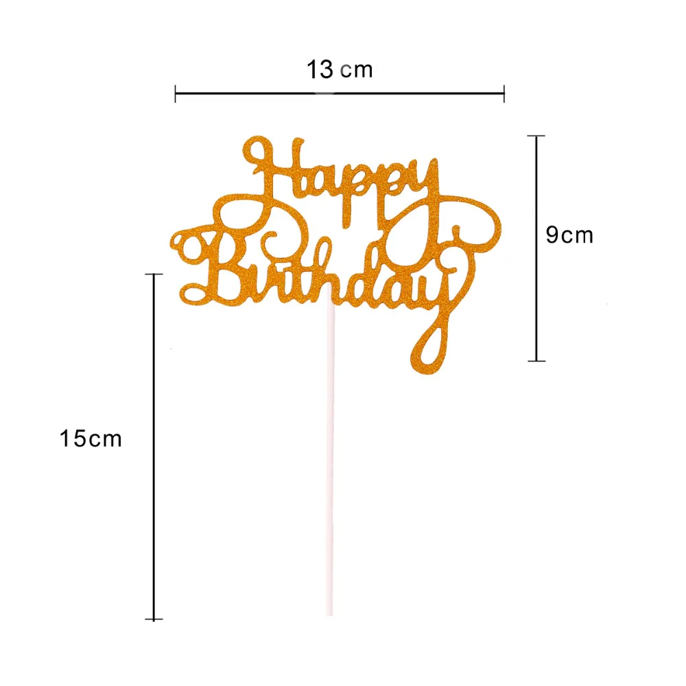 

PATIMATE Happy Birthday Cake Topper Paper Caketopper Anniversary Letter Cake Topper Girl Birthday Decoration Cake Decorating