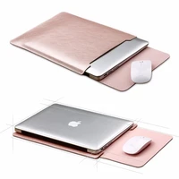 fashion laptop sleeve leather bag mouse pad pouch notebook case for macbook air 11 13 15 inch pro 13 3 15 15 6 tablet pc