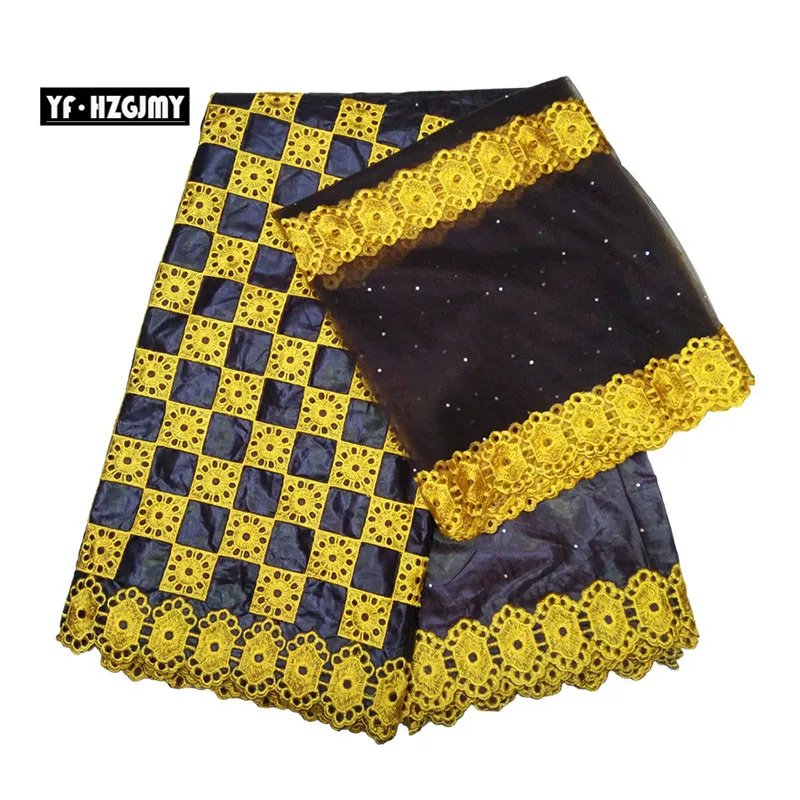 YF HZGJMY Африканский Базен Riche Getzner 2019 зеленый/Золотой вышитый индийский свадебный