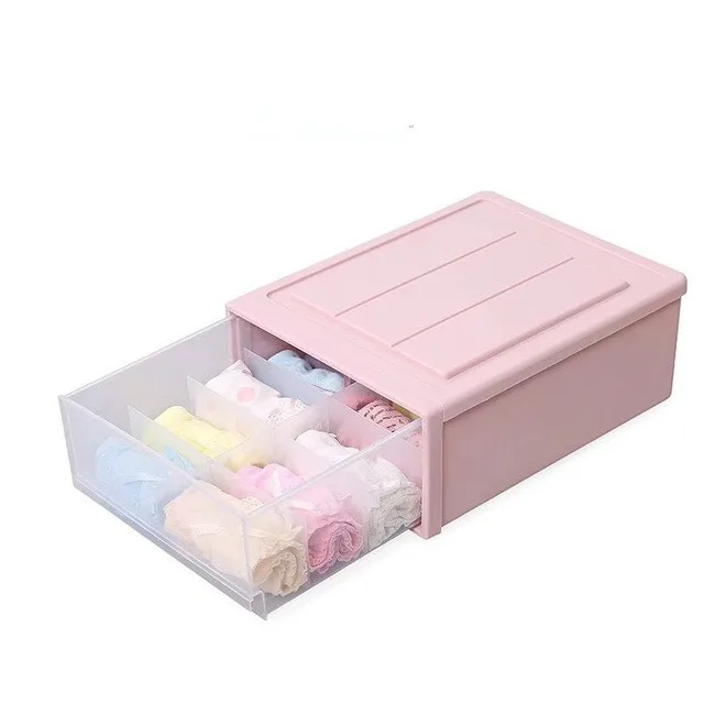 1pcs Pink 10grid 3 шт DIY пластиковый ящик для хранения нижнее белье бюстгальтер носки Органайзер пылезащитный шкаф для хранения ящиков спальня шкаф ящик для хранения 4 цвета - Цвет: 1pcs Pink 10grid