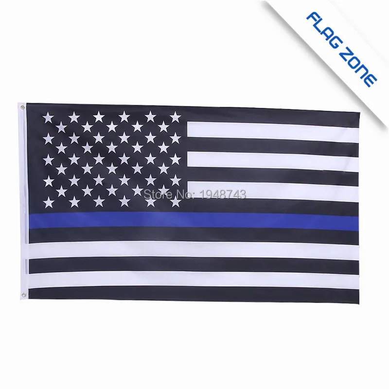 Флаги BlueLine usa Police тонкие синие лески 3 на 5 футов черные красные с латунными