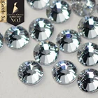 Хрустальный замок стразы горячей фиксации лучшие 5A одежда стразы горячей фиксации обратно клей белый AB Камни и кристаллы Diy Стразы для обуви