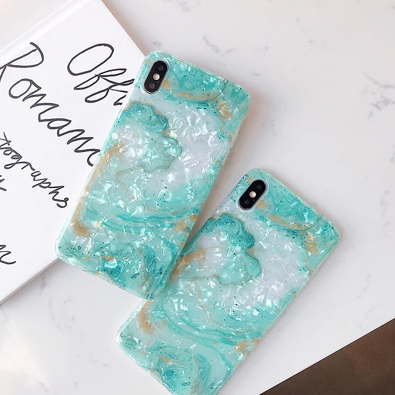 Чехол для телефона с акварельным рисунком iPhone XS Max X XR 7 8 Plus мягкий чехол мраморным