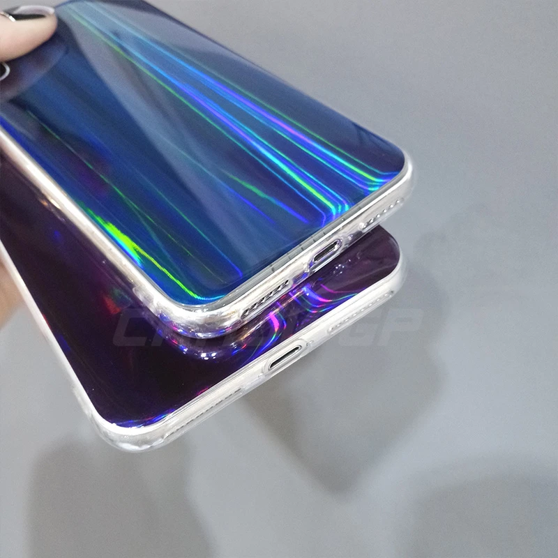 Роскошный Радужный блестящий чехол с зеркалом для iPhone XS Max XR X 6 6S 7 8 Plus 5 5S SE Aurora