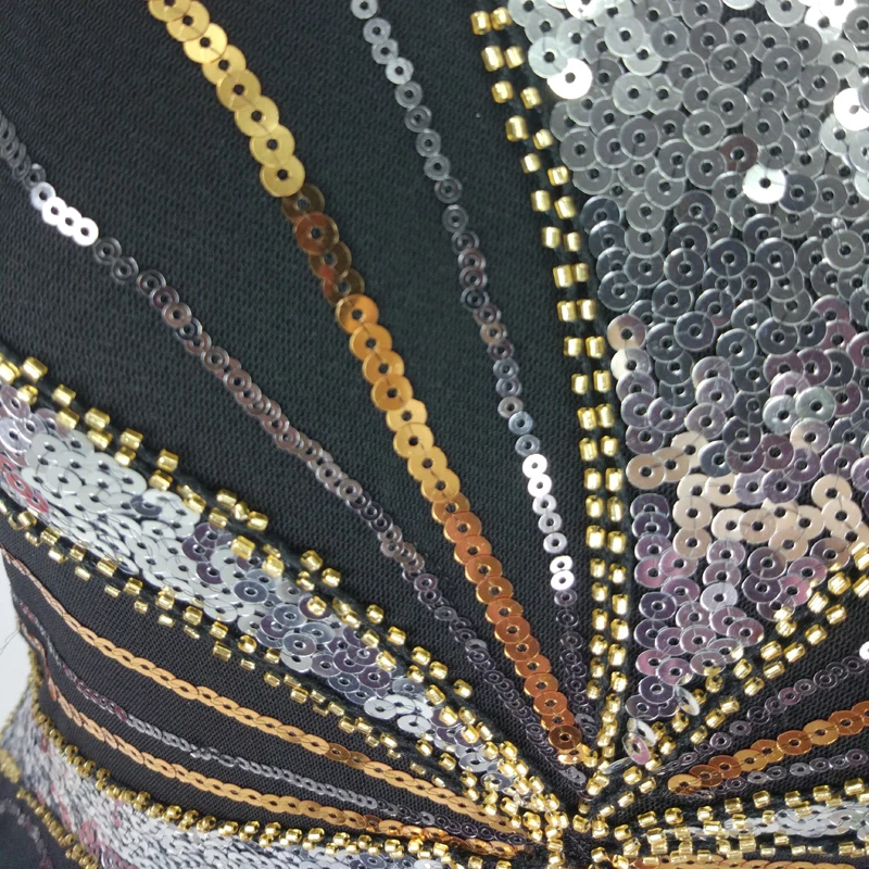 Roaring 1920s Great Gatsby платье без рукавов с круглым вырезом бисером и блестками вечерние