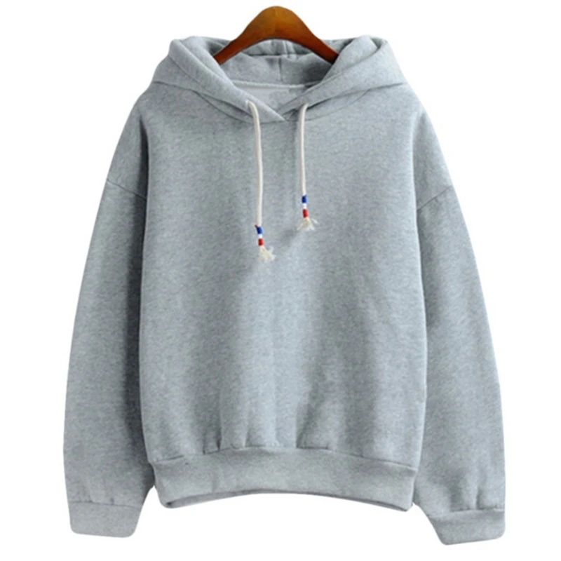 Autumn Women Hoodies Sweatshirts New Hot Sale Long Sleeved Thick Casual All-match Solid Leisure Hooded Hoodie Loose Tops WH0211 | Женская