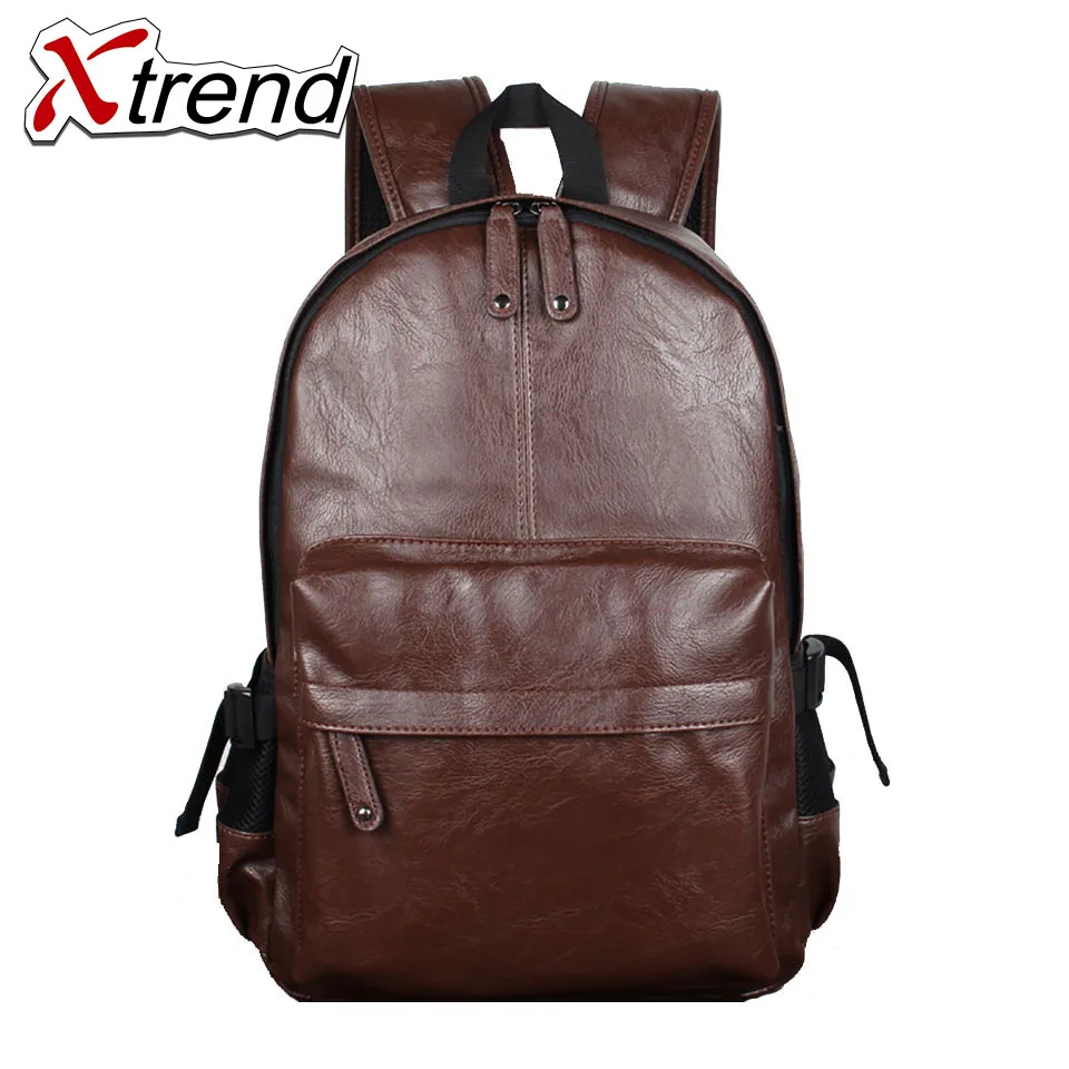 2018 Xtrend бренд водостойкий 14 дюймов ноутбук рюкзак мужские кожаные рюкзаки для