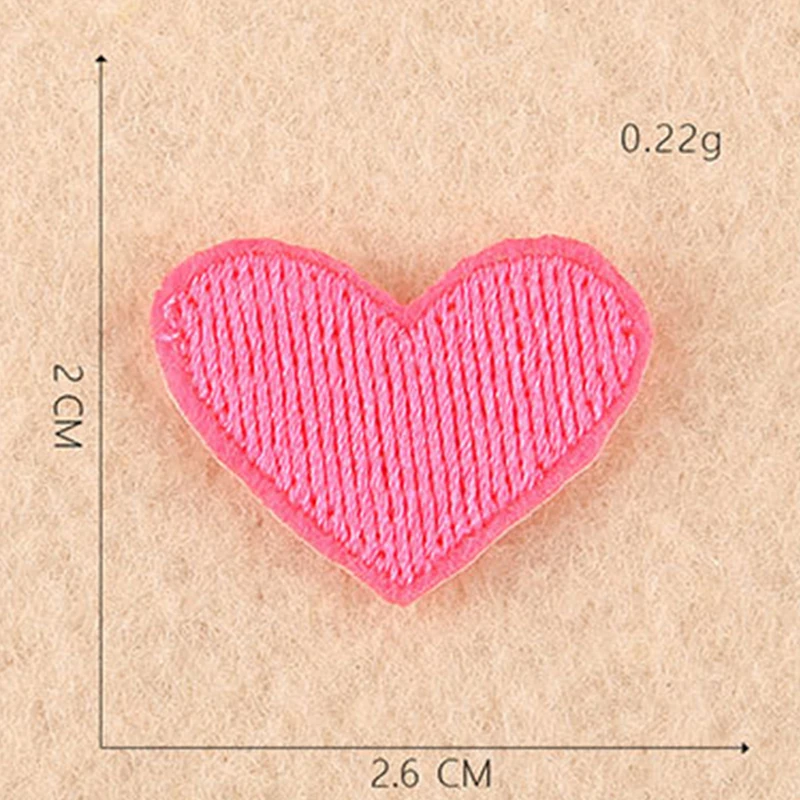 Мультфильм 5 шт. маленькое розовое сердце любовь DIY Вышивка Патчи для одежды гладить на одежду обувь сумка Аппликации полосы значок стикер - Цвет: Dark Pink 5pcs