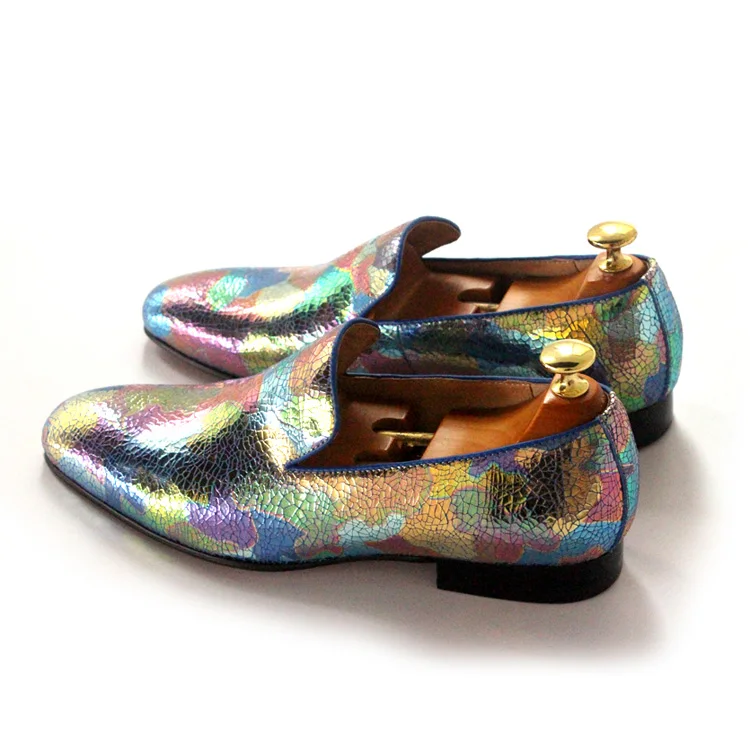 Туфли мужские из натуральной кожи дышащие без застежки на плоской подошве с