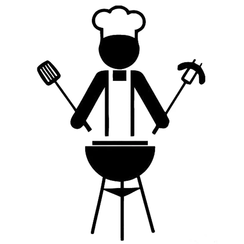10 7 см * 15 шеф-повара барбекю модный виниловый стикер для автомобиля декоративная