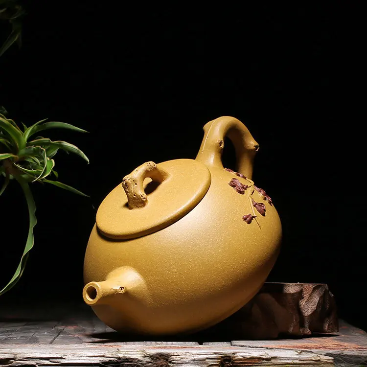 

Free Shipping 280ML New Arrival Purple Clay Plum blossom Teapot Yixing Handmade Kung Fu Zisha Tea Pot Gift BOX