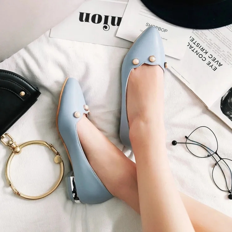 Женские туфли на высоком каблуке женские лодочки грубые с закрытым острым носком