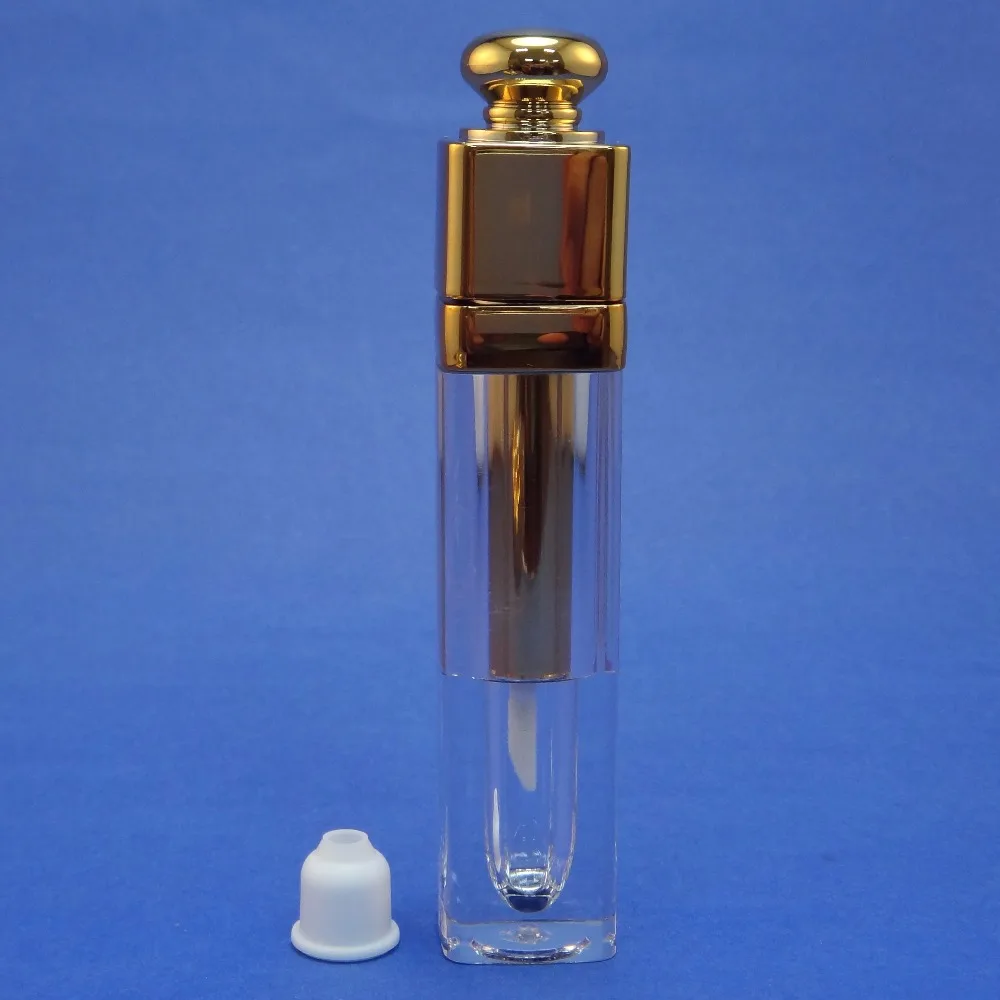 Пустая блестящая золотая Крышка для блеска губ 5 шт. контейнер-тюбик с палочкой и