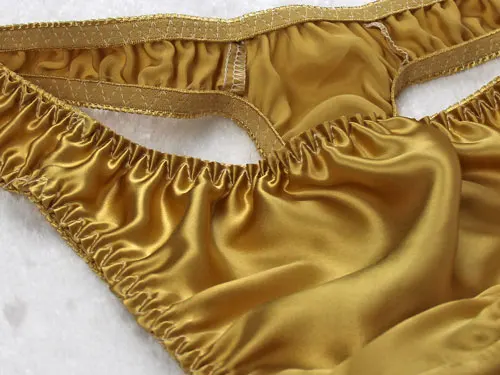 100% шелк тутового шелкопряда мужские стринги сексуальные чистый плюс размер T