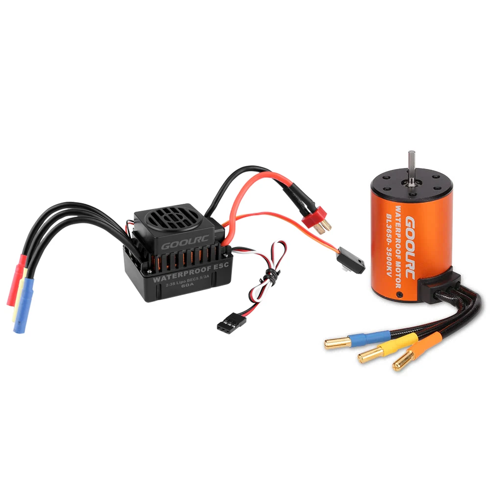 GoolRC Upgrade Kit Waterproof 3650 3500KV Brushless Motor with 60A ESC Combo Set for 1/10 RC Car | Игрушки и хобби