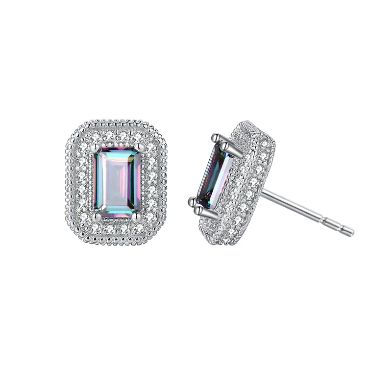 SEVENA Vintage Earrings For Women Geometric AAA Cubic Zircon Colorful Stone Fashion Jewelry Accessories Silver 2019 | Украшения и
