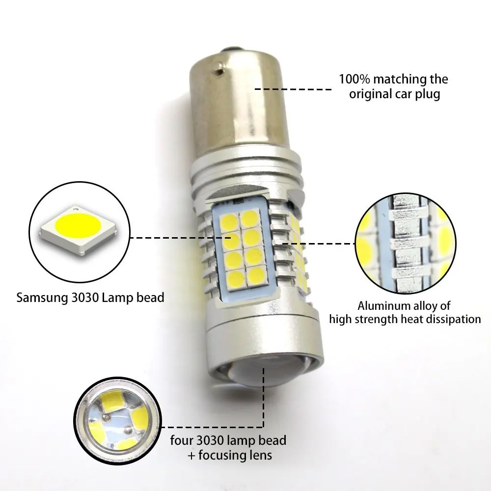 Welback 1156 1141 1003 BA15S 21 SMD 2835 LED Light bulbs 6000K White Back Up Reverse Lights Brake Tail Rv lights | Автомобили и