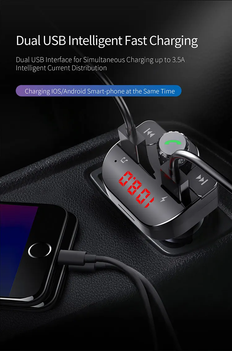CDEN fm-передатчик Автомобильный mp3 музыкальный плеер Bluetooth автомобильный комплект Bluetooth приемник Двойной Зарядное устройство USB U диск TF карта музыкальный плеер