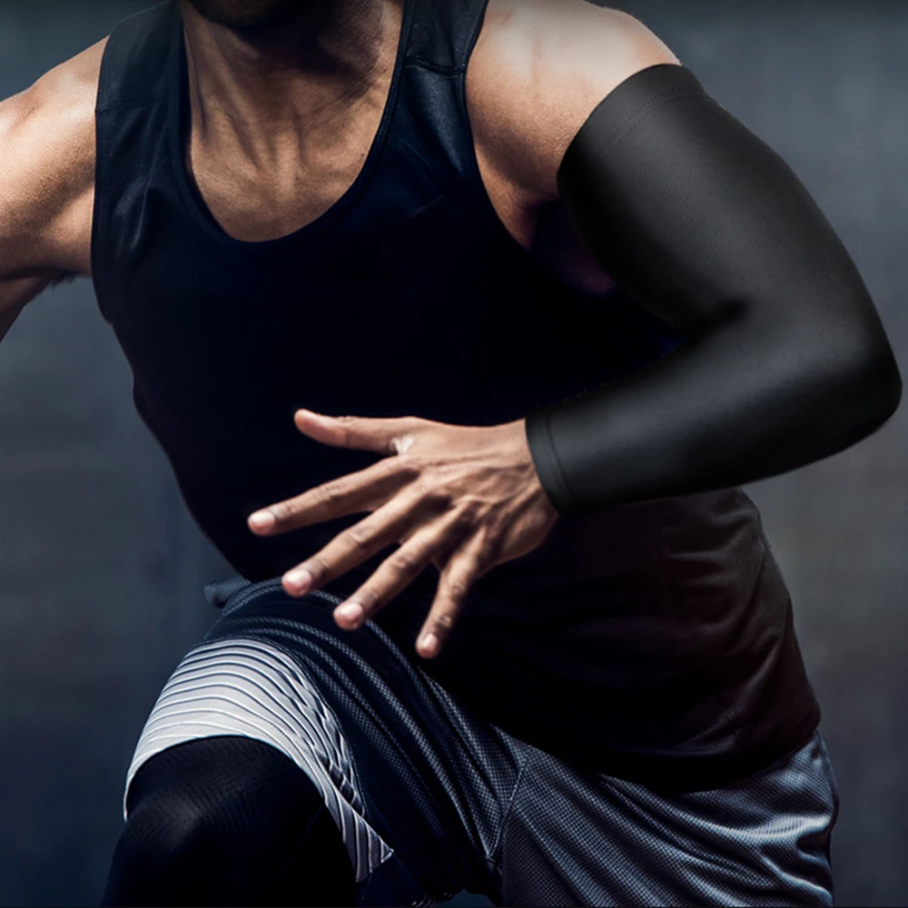 Мужской спортивный эластичный нарукавник с защитой от солнца и УФ лучей дышащий