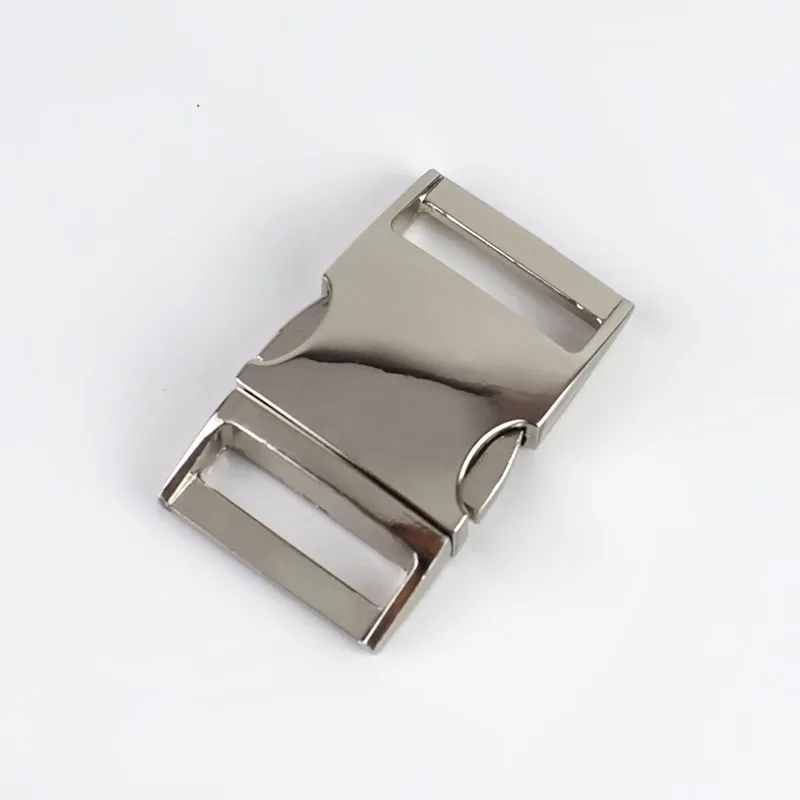 Meetee 10pcs Metal Curved Side Release Buckle for 25mm Webbing Strap Backpack Bag Luggage Hook Belt Buckle DIY Accessories AP518 - Цвет: silver