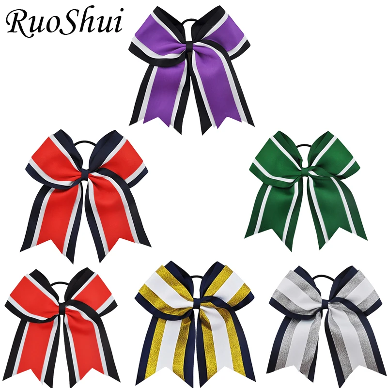 6 шт. 8 дюймовые банты из органзы для волос|cheerleading hair bows|hair bowsorganza accessories |