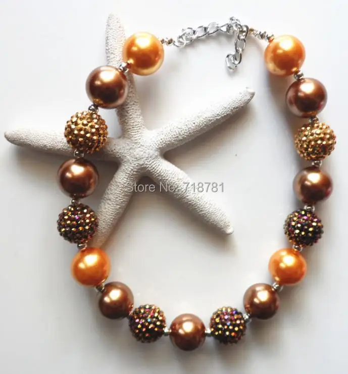 Новинка! 2 шт./лот смешанный шоколадный цвет ожерелье с бублинчиками массивное