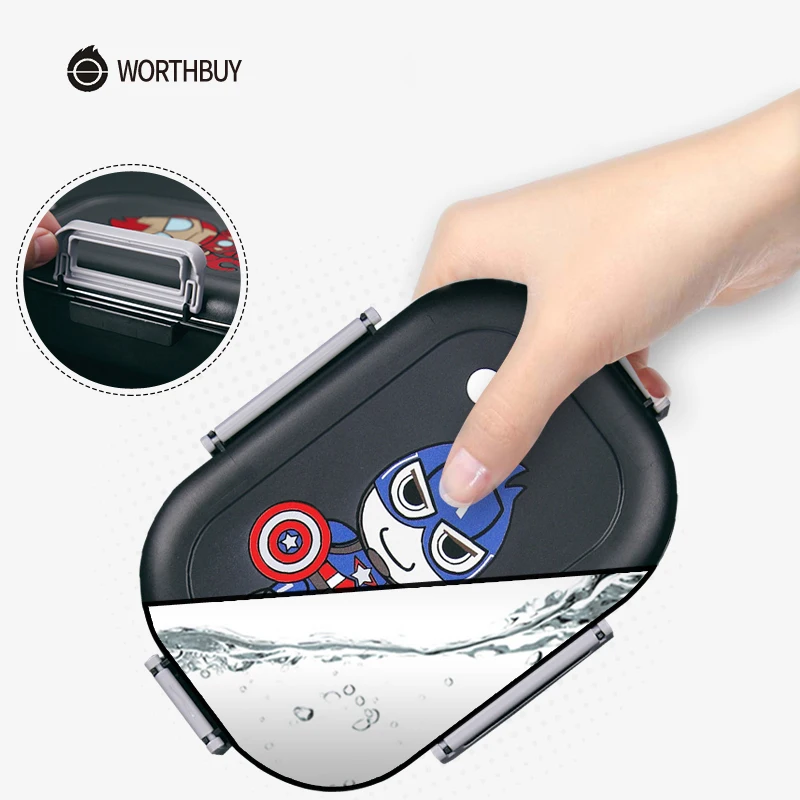 WORTHBUY милые коробка для обедов с мультипликацией детей японский 304 Нержавеющая