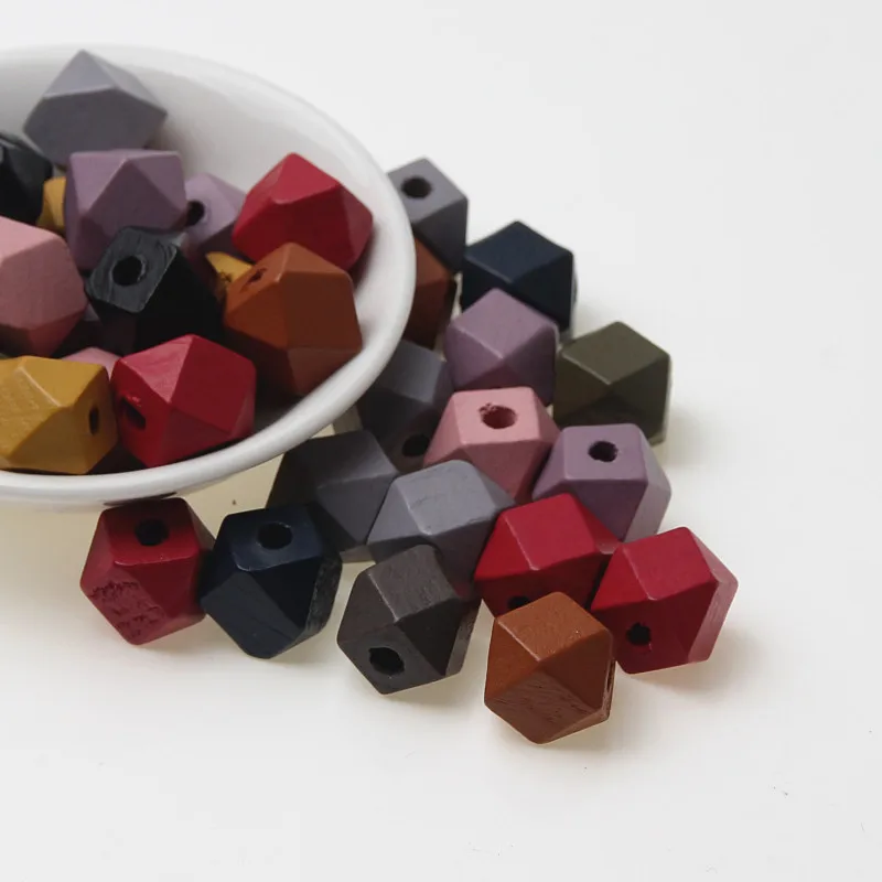 Деревянные граненые бусины ручной работы разные разделители деревянное