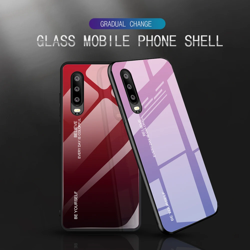 3D цветное закаленное стекло+ силиконовый чехол для huawei P20 P30 Pro Lite honor 9 Lite 10 P smart mate 10 20 Lite Pro Чехол для сотового телефона