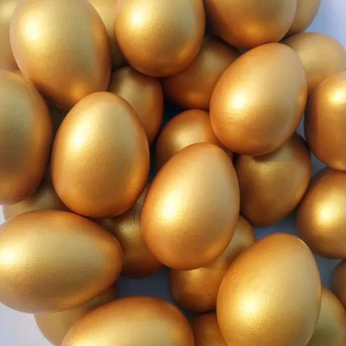 Gold color Деревянные Имитационные игрушки граффити пасхальные яйца расписанные вручную яйца деревянные игрушки поддельная еда 5 шт./лот в комплект не входит яйцо - Цвет: Gold color