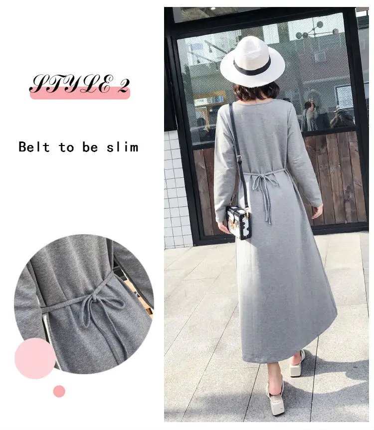 Осень зима 2018 хлопковые платья для беременных и кормящих матерей Одежда женщин