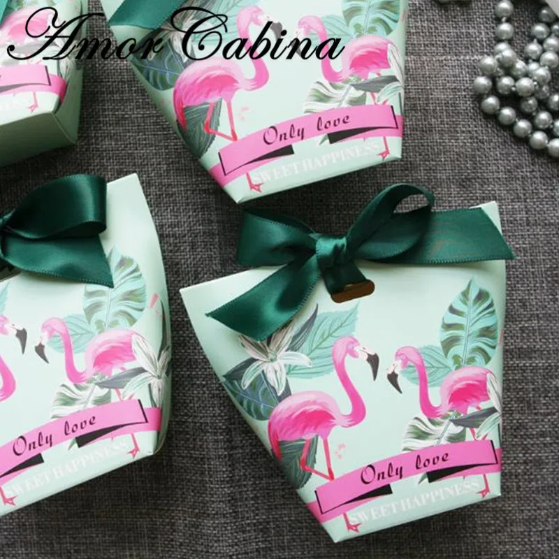 30pcs European small fresh forest leafy flamingo romantic wedding like candy box party gift chocolate bag | Дом и сад