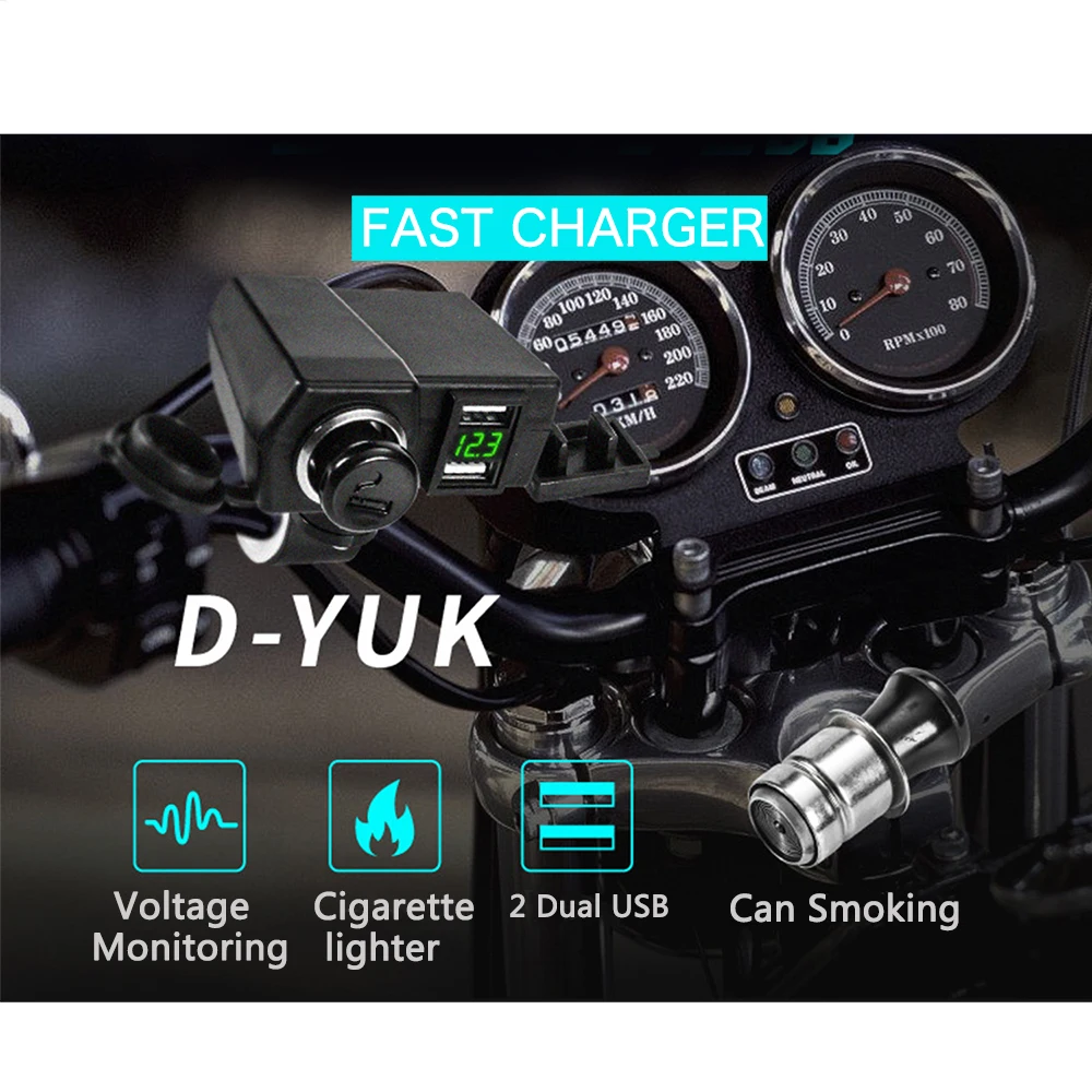 4.2A двойной USB порт розетка автомобильное зарядное устройство прикуриватель 12-24 В мощность для мотоцикла мотоцикл двойной USB разъем