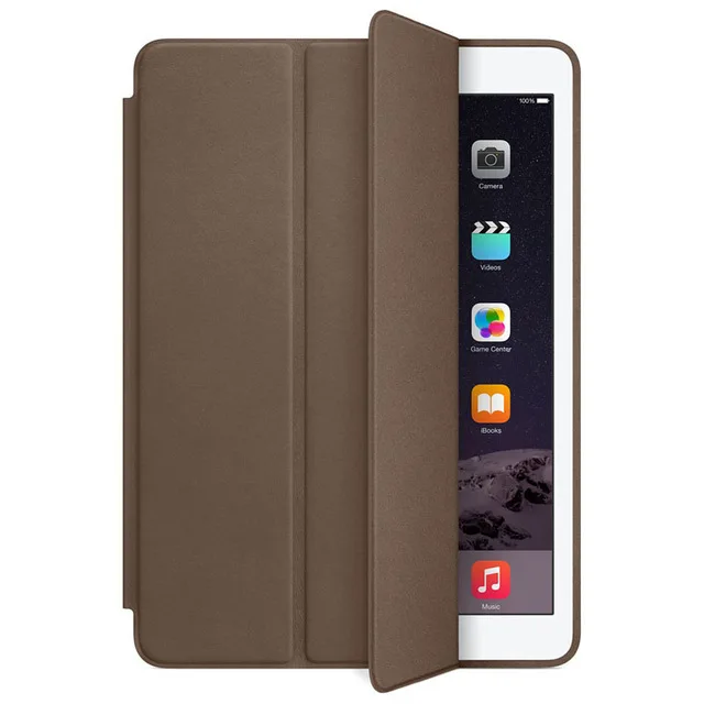 Коричневый Умный чехол из искусственной кожи для Apple, iPad air 3, 10,5 дюймов,, A2123, A2152, магнитный чехол-подставка с функцией автоматического сна+ пленка+ ручка - Цвет: Коричневый