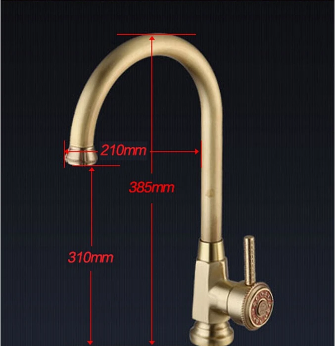 Роскошные элегантные Античное золото бронзовый кран Кухня Ванная комната сосуд