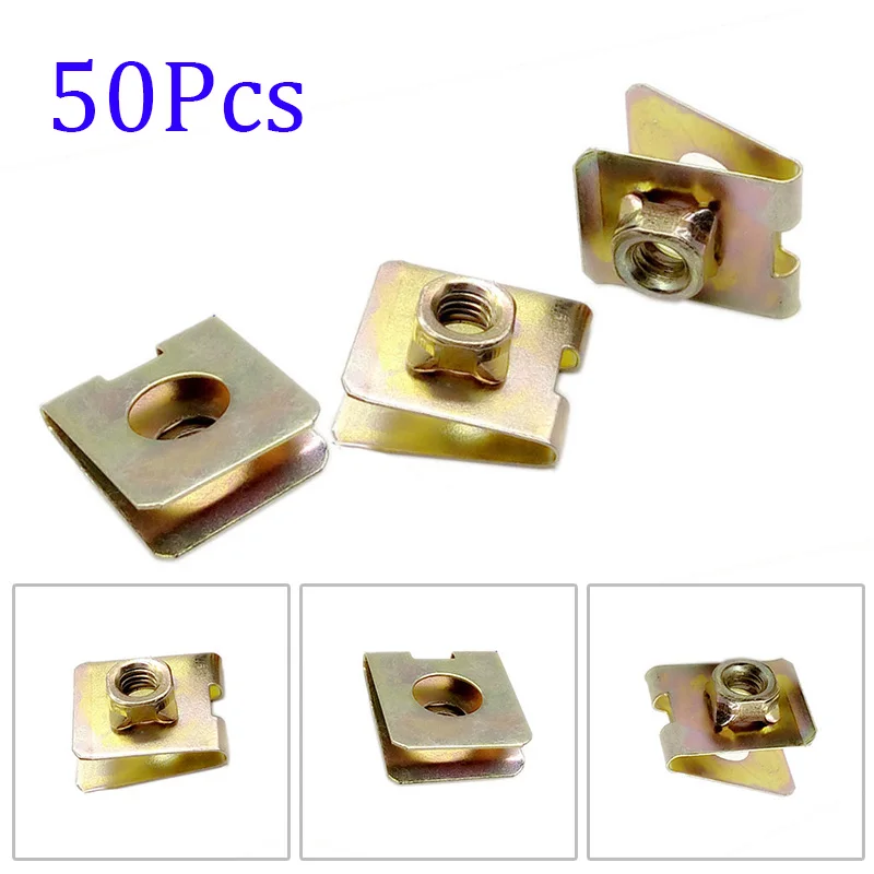 50 шт. авто крепежа кузова дверь Панель отделка под винт U-Тип зажимы для прокладок